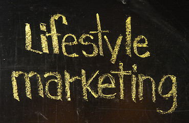 Image showing lifestyle marketing written on blackboard background, high resolution, easy to use. 