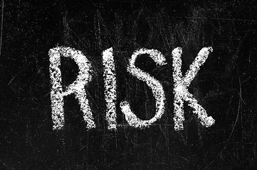 Image showing RISK on Blackboard