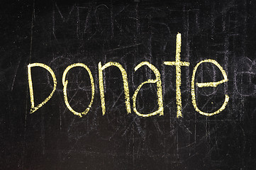 Image showing Donate written on blackboard 