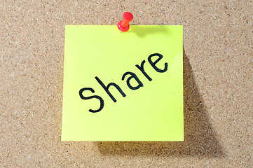 Image showing SHARE sticky notes, postit isolated on  background 