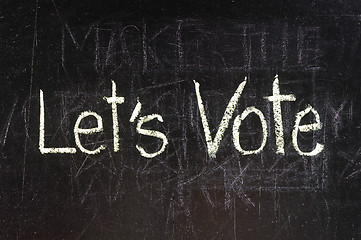 Image showing Vote written on blackboard 