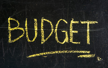 Image showing Word of budget written on a blackboard