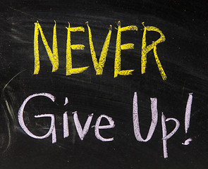 Image showing Never give up