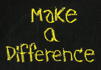 Image showing make a difference phrase on blackboard