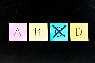 Image showing ABCD paper on blackboard