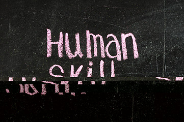 Image showing Human Skill handwritten with white chalk on a blackboard