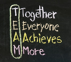 Image showing teamwork concept on blackboard