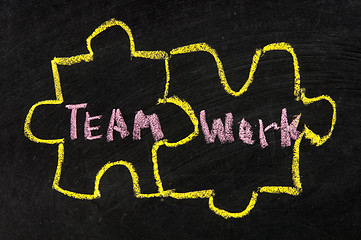 Image showing teamwork puzzle concept