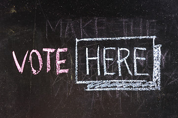 Image showing Vote written on blackboard 