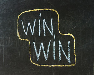 Image showing Chalk drawing - Win win concept 