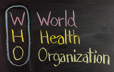 Image showing  Acronym of WHO - World Health Organization