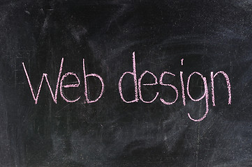 Image showing Conceptual hand drawn WEB DESIGN on black chalkboard. 