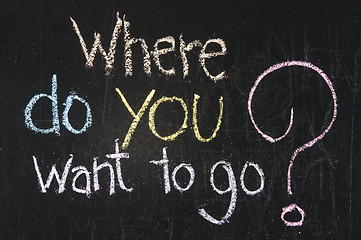 Image showing Chalk writing - Where do you want to go? 