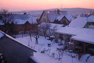 Image showing Dusk in winter