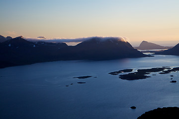 Image showing Clouds on mountain peaks