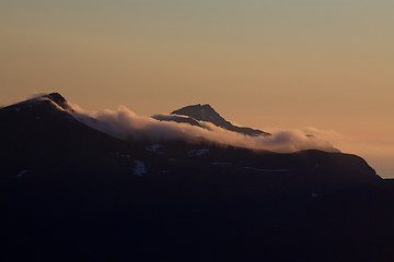 Image showing Cloudy mountain peaks