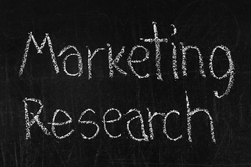 Image showing marketing research written on blackboard background high resolution 