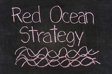 Image showing red ocean strategy written on blackboard 