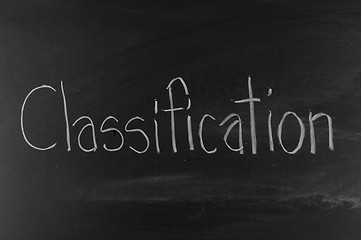 Image showing Classification written on blackboard background high resolution 