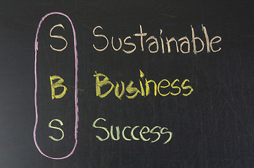 Image showing SBS acronym Sustainable Business Success
