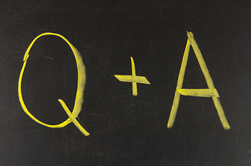 Image showing Questions and Answers on a blackboard.