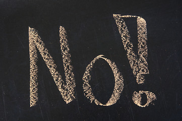 Image showing No concept; words written with chalk on the blackboard