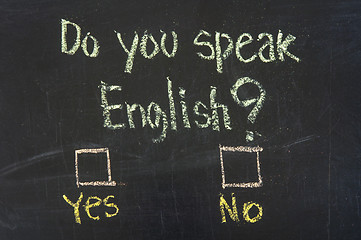 Image showing Do you speak english test 