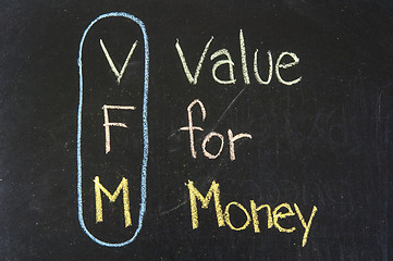 Image showing VFM acronym Value For Money
