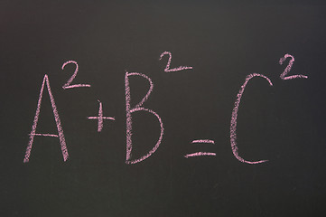 Image showing simple math formula on chalkboard 