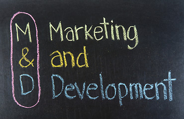 Image showing M&D acronym Marketing and Development