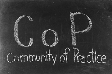 Image showing COP concept written on blackboard background high resolution 