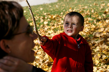 Image showing Little Boy and His Mother