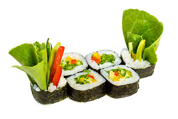 Image showing Sushi (Yasai Roll) on a white background