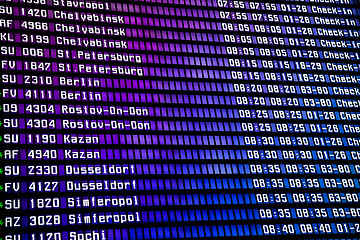 Image showing Airport departure display