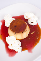 Image showing Creme caramel with sauce