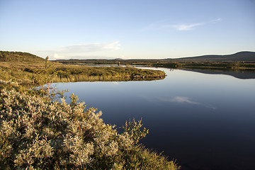 Image showing Blue sky and lake