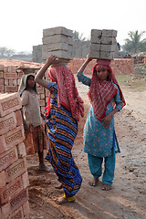 Image showing Brick field workers