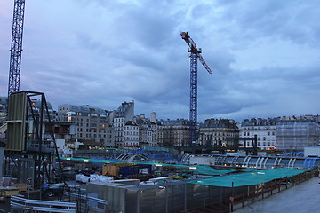 Image showing Cranes and buildings under construction, Les Halles, Paris
