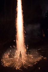 Image showing Fireworks rocket launch