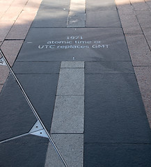 Image showing The prime meridian in Greenwich