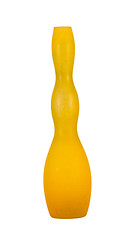 Image showing nice curve orange color glass vase isolated white 