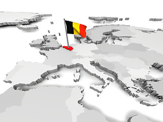 Image showing Belgium on map of Europe