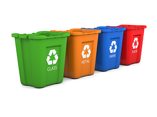 Image showing Recycling bins