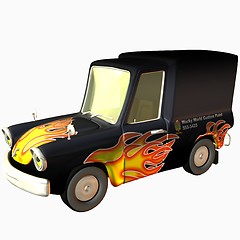 Image showing Toon Car Delivery Flames