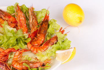 Image showing Grilled prawns