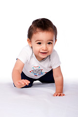 Image showing Happy crawling baby toddler