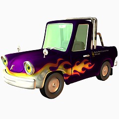 Image showing Toon Car Pickup Flames