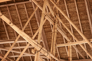 Image showing Indonesian bamboo roof construction