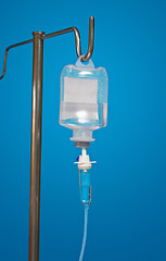 Image showing Medicine dropper With an antibiotic on blue