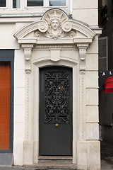 Image showing Old Black Metal Door in Paris, France